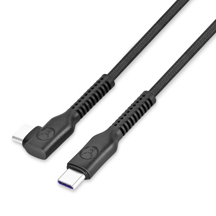 Bonelk Long-Life Easy Grip USB-C to USB-C Right Angle Cable, 100W (3m) - Black