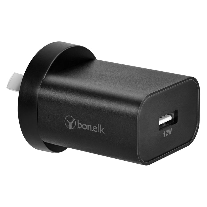 Bonelk 12W Wall Charger, 1 x USB-A - Black