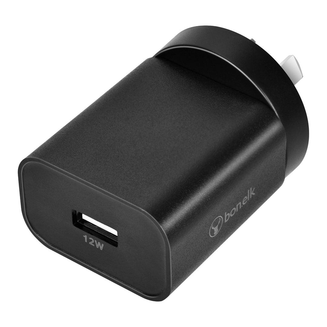 Bonelk 12W Wall Charger, 1 x USB-A - Black