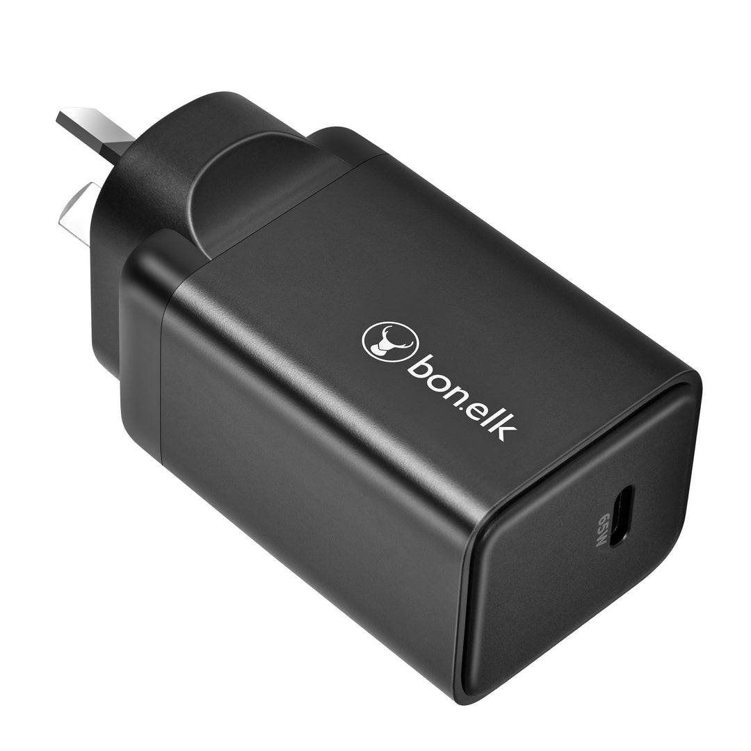 Bonelk 65W PD GaN Wall Charger, 1 x USB-C - Black