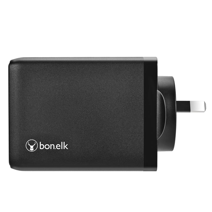 Bonelk 100W PD GaN Wall Charger, 2 x USB-C, 1 x USB-A - Black