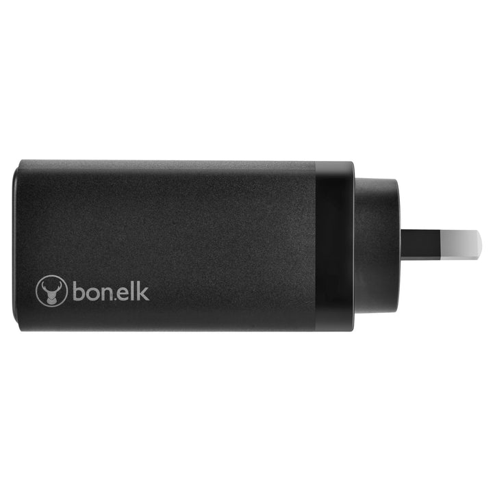 Bonelk 65W PD GaN Wall Charger, 2 x USB-C, 1 x USB-A - Black