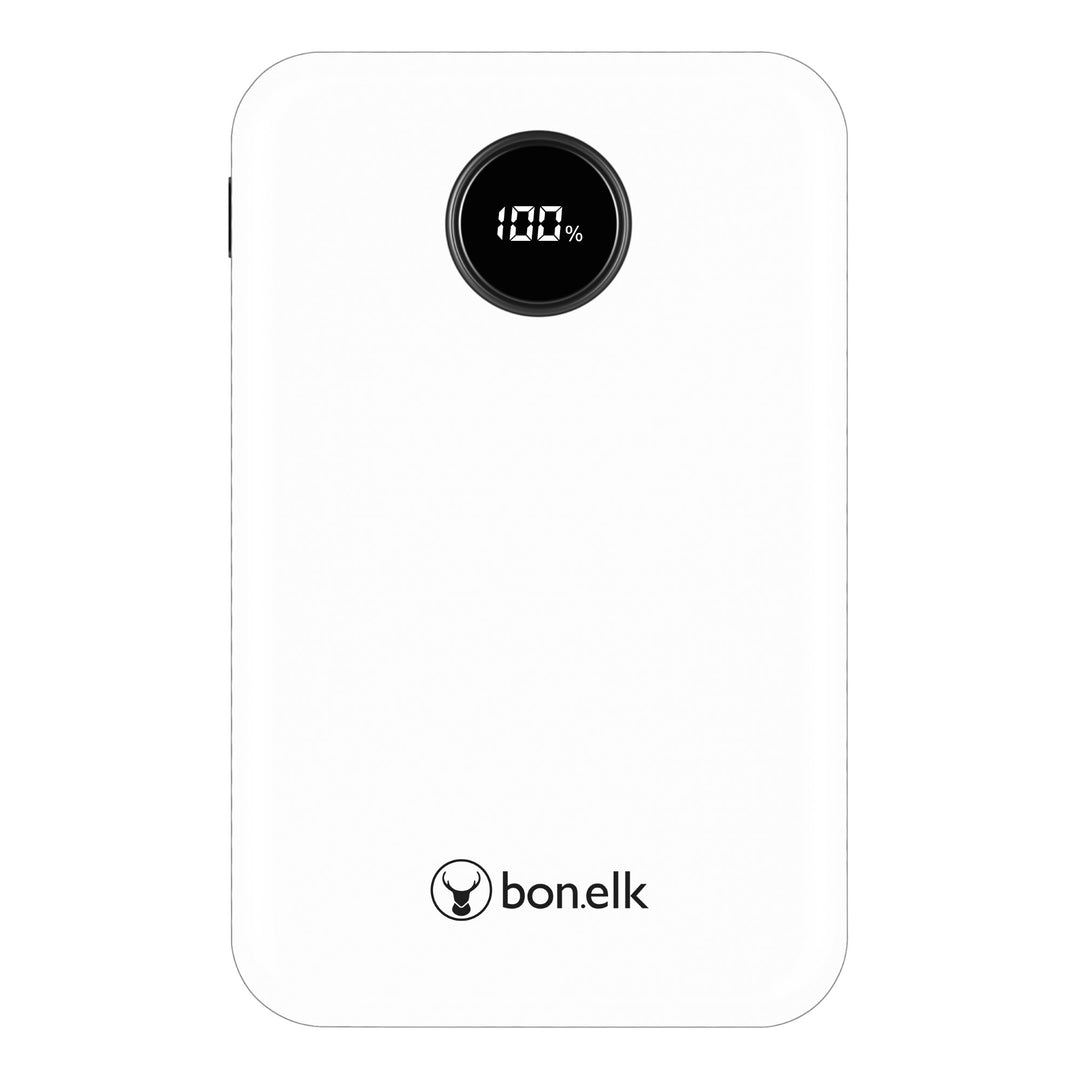 Bonelk 10k mAh Power Bank Mini, 1 x USB-C PD20W, 1 x USB-A QC22.5W - White