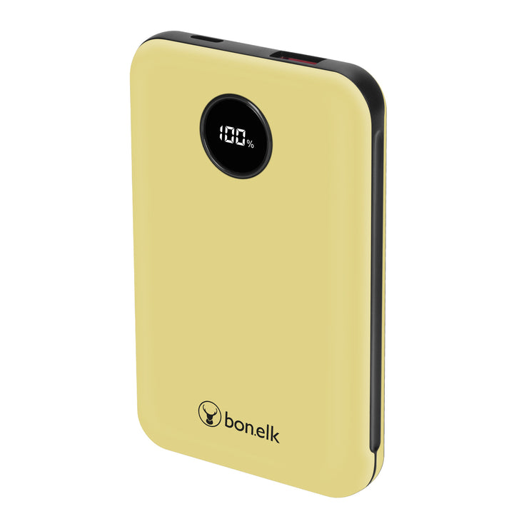 Bonelk 10k mAh Power Bank Mini, 1 x USB-C PD20W, 1 x USB-A QC22.5W - Yellow