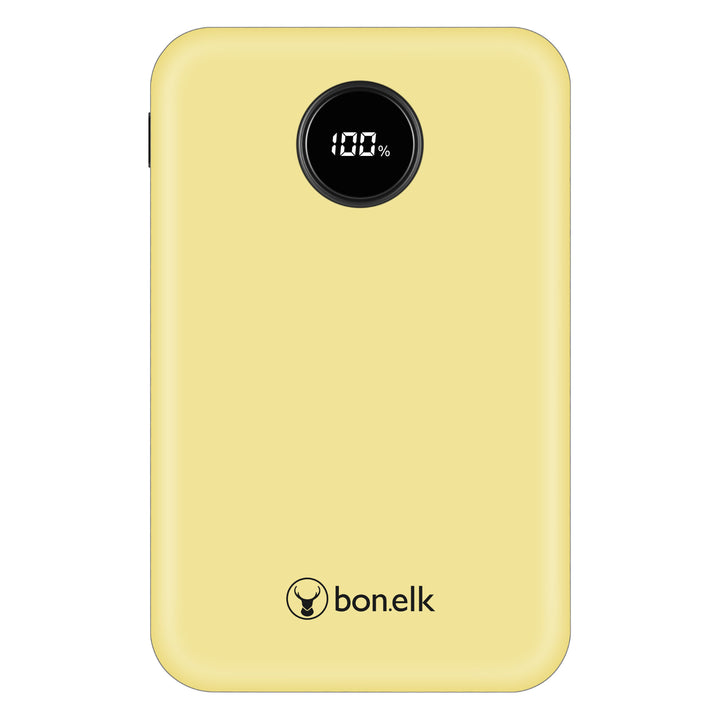 Bonelk 10k mAh Power Bank Mini, 1 x USB-C PD20W, 1 x USB-A QC22.5W - Yellow