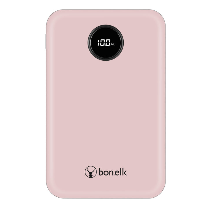 Bonelk 10k mAh Power Bank Mini, 1 x USB-C PD20W, 1 x USB-A QC22.5W - Pink