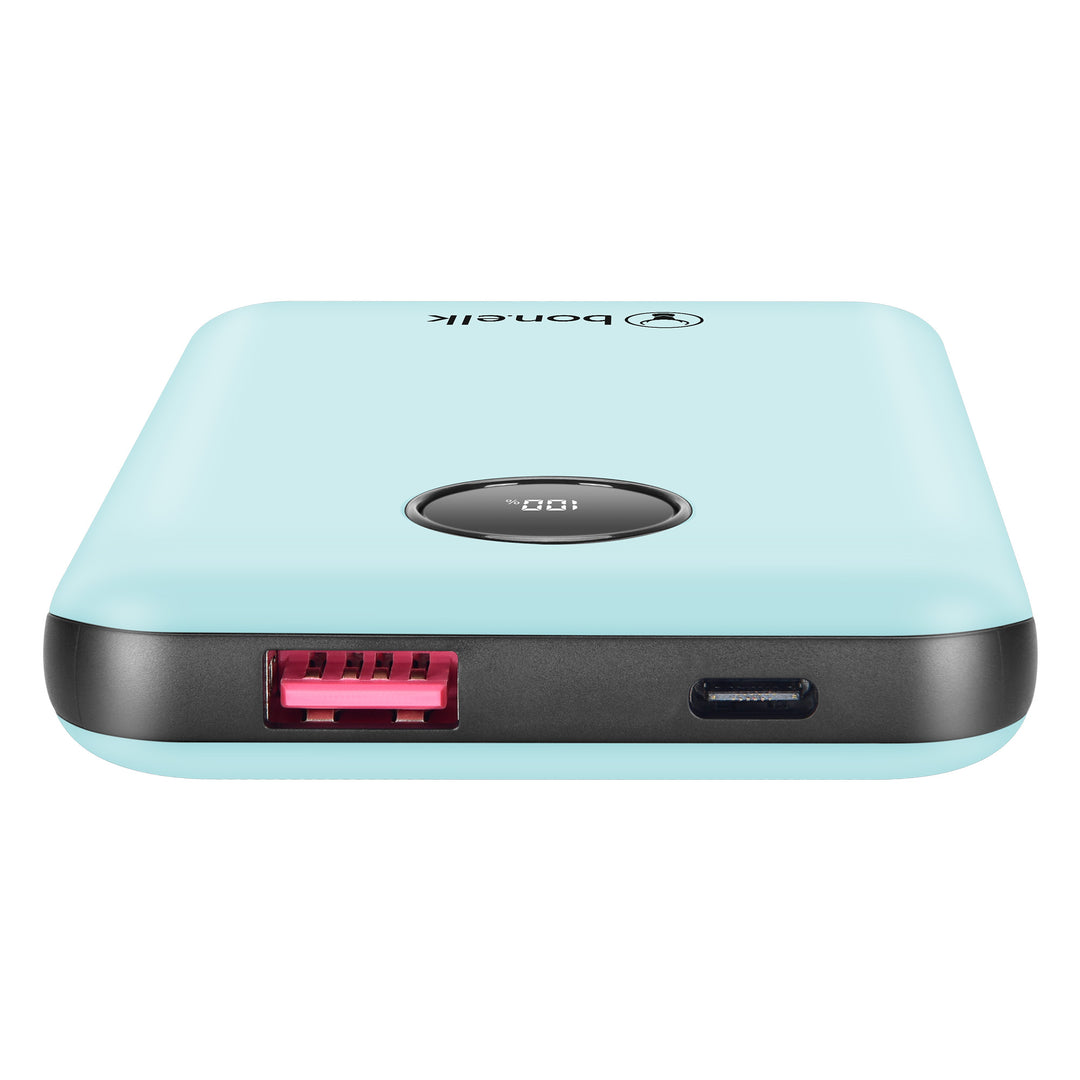 Bonelk 10k mAh Power Bank Mini, 1 x USB-C PD20W, 1 x USB-A QC22.5W - Blue