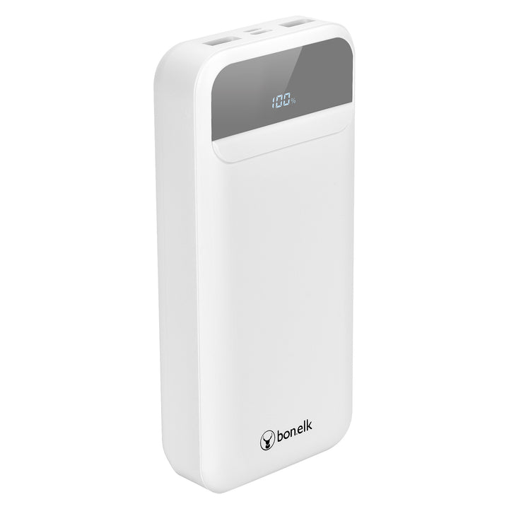 Bonelk 20k mAh Power Bank Pro, 1 x USB-C PD20W, 1 x USB-A QC22.5W - White