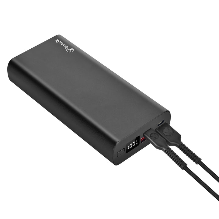 Bonelk 20k mAh Power Bank Slim Eco Series, 1 x USB-C PD20W, 2 x USB-A QC18W - Black