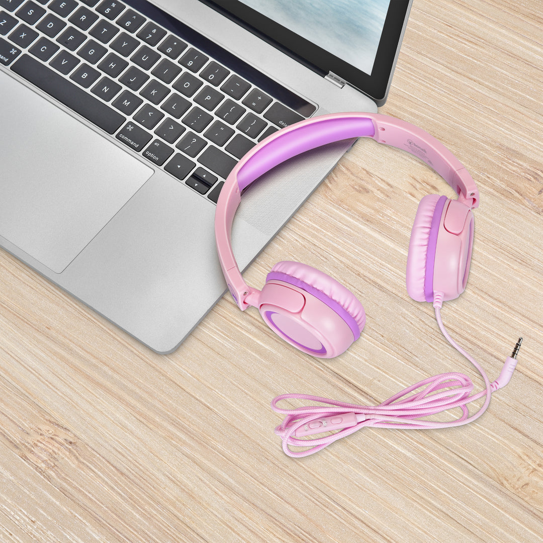 Bonelk Comfort Kids Wired Headphones - Pink/Purple