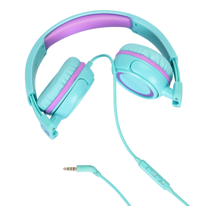 Bonelk Comfort Kids Wired Headphones - Teal/Purple