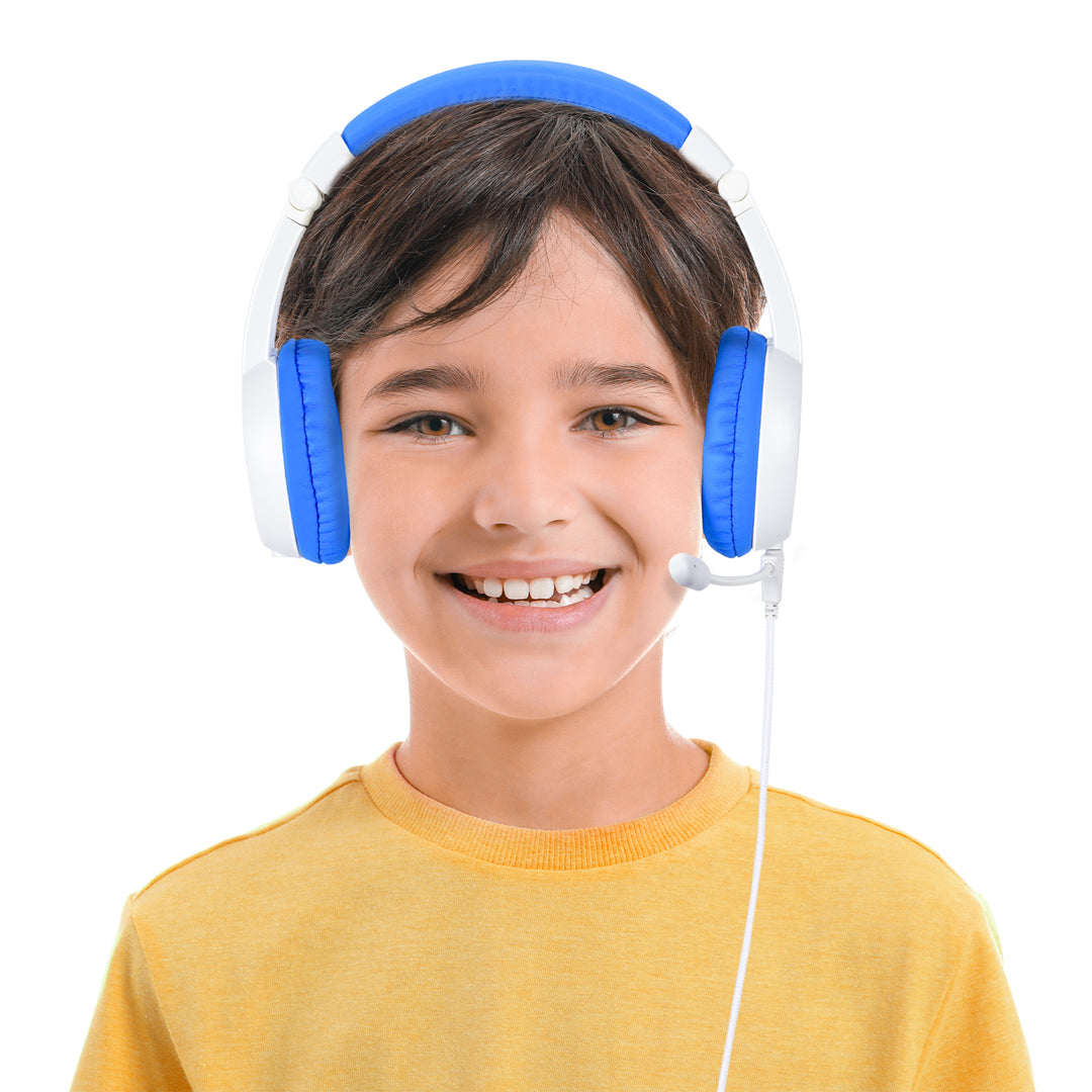 Bonelk My-Style (Boom Mic) Junior Kids Headphones - White/Blue