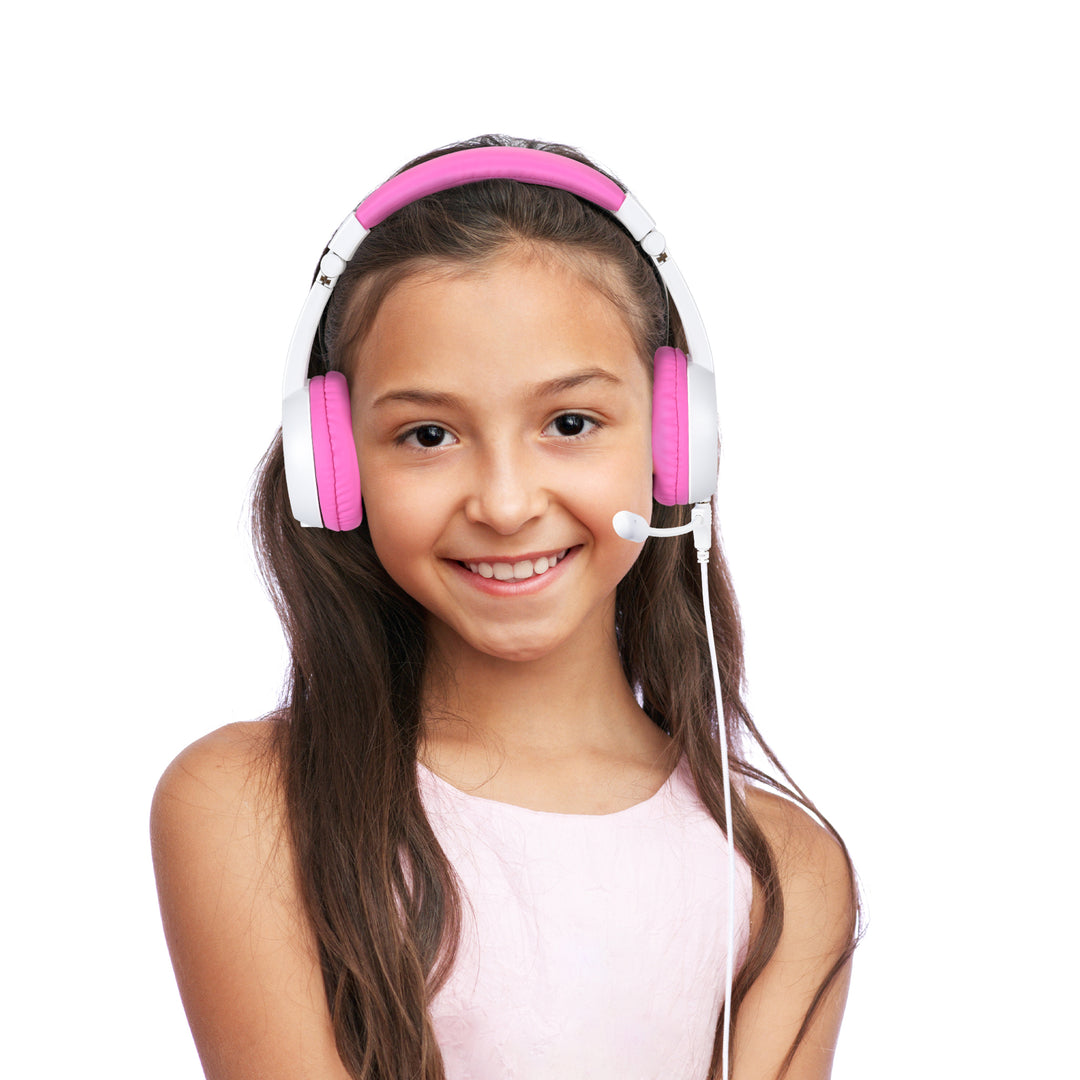 Bonelk My-Style (Boom Mic) Junior Kids Headphones - White/Pink