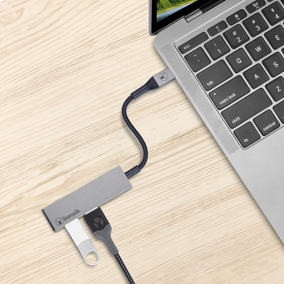 Bonelk Long-Life USB-C to 2 Port USB 3.0 Slim Hub -  Space Grey