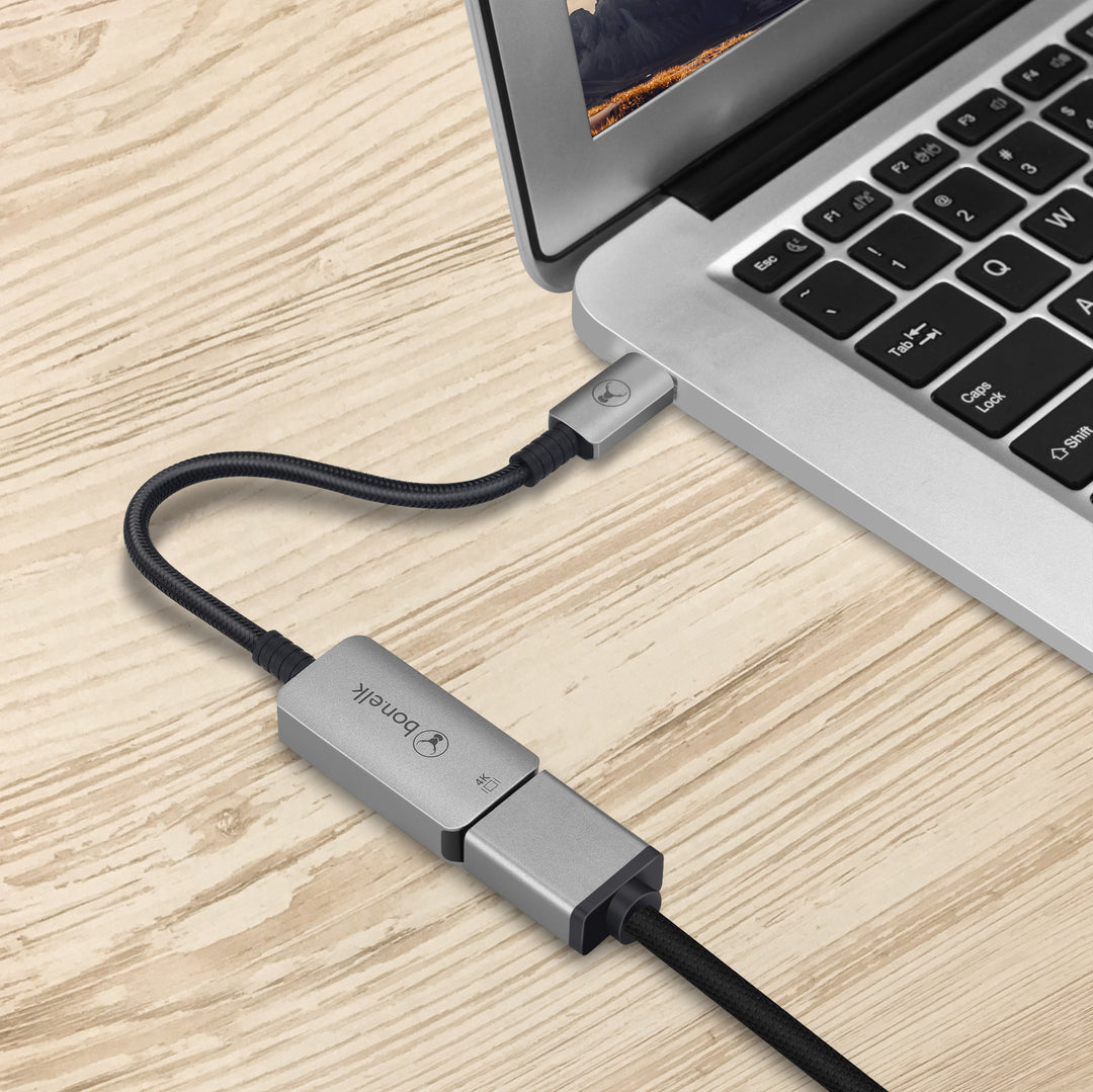 Bonelk Long-Life USB-C to 4K HDMI Adapter (15cm) - Space Grey