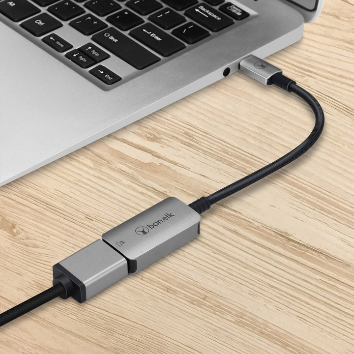 Bonelk Long-Life USB-C to 4K HDMI Adapter (15cm) - Space Grey