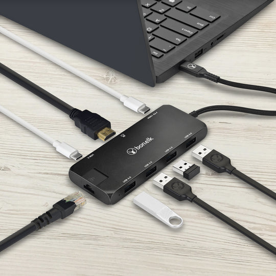 Bonelk Long-life Usb-c To 8in1 Multiport Hub - Black – Bonelk Australia