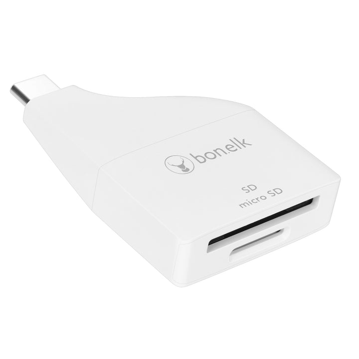 Bonelk USB-C to MicroSD/SD Adapter - White